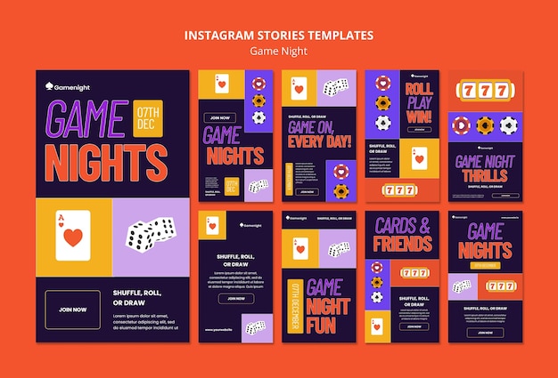 Free PSD game night template design