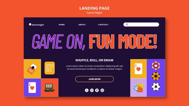 Game night template design