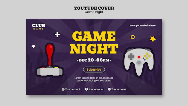 Free PSD game night template design