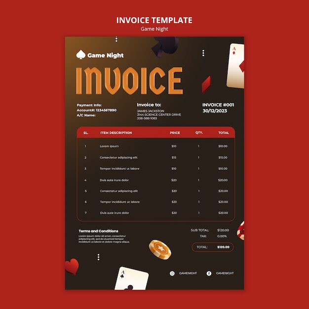 無料PSD ゲームナイトのテンプレートデザイン