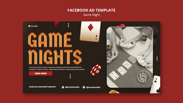 Free PSD game night template design