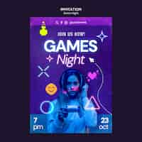 Free PSD game night template design