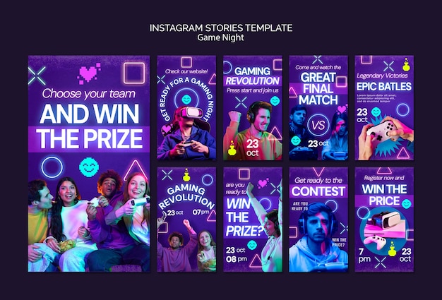 Free PSD game night template design