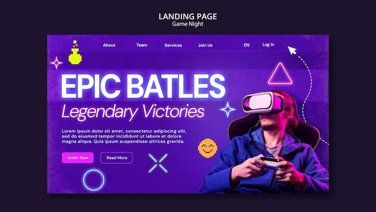 मुफ़्त PSD game night template design