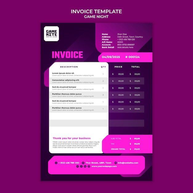 無料PSD ゲームナイトのテンプレートデザイン
