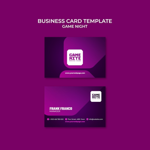 Free PSD game night template design