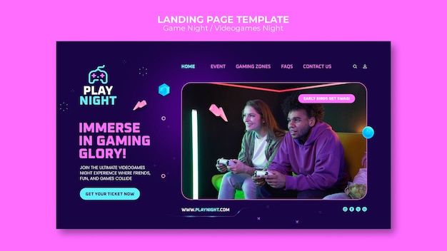 無料PSD ゲームナイトのテンプレートデザイン