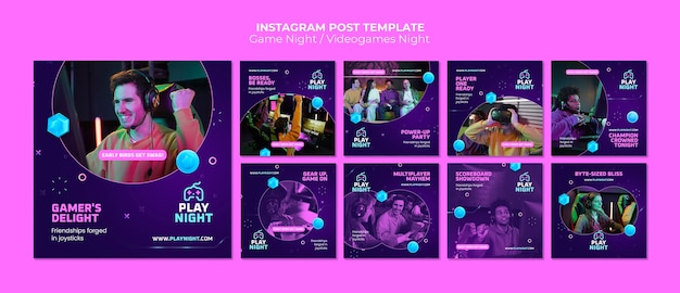 Free PSD game night template design