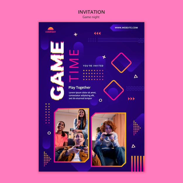 Free PSD game night template design