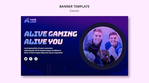 PSD gratuito modello di banner spot di gioco