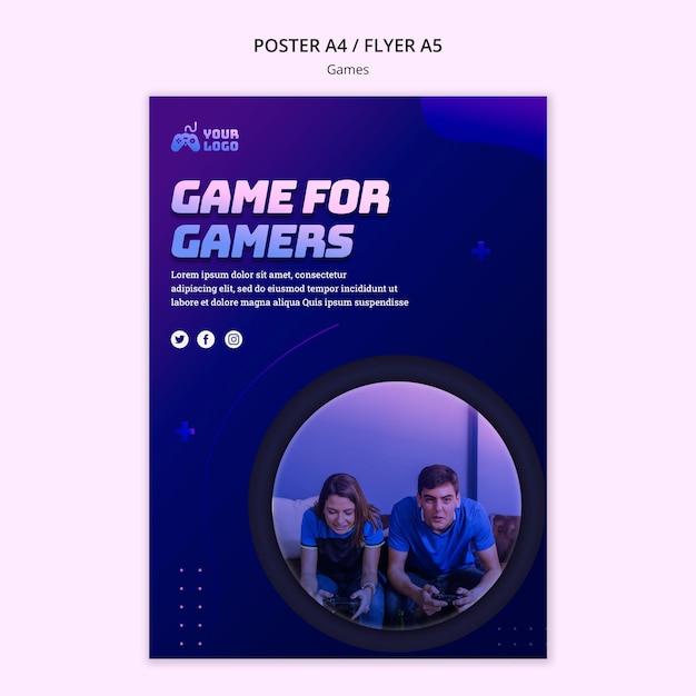 Game spot poster template