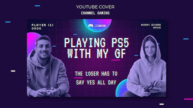 Free PSD game streaming youtube cover