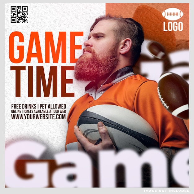 PSD gratuito game time social media post design