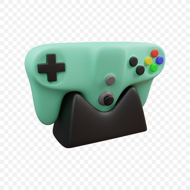 Free PSD gamepad game controller joystick icon isolated 3d render illustration