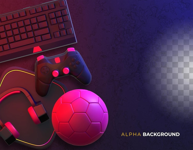 Gamer background with accessories