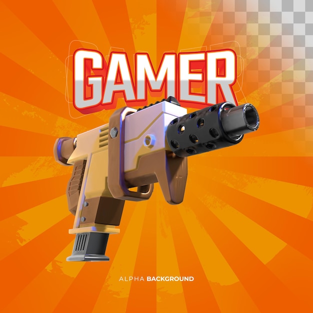 Gamer card with weapon