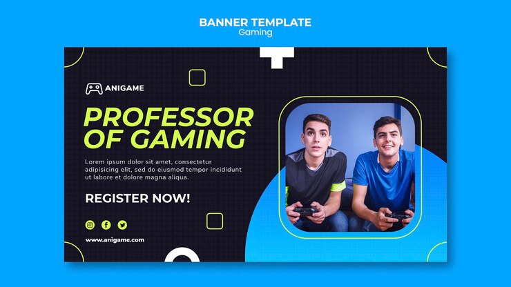 मुफ़्त PSD gaming concept banner design