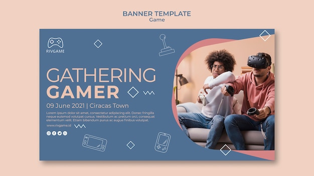 Gaming  Banner  Free Banner Template - Piktochart