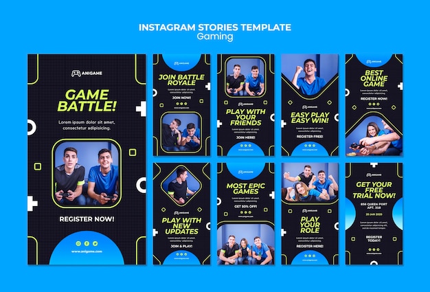 PSD gratuito storie instagram concetto di gioco