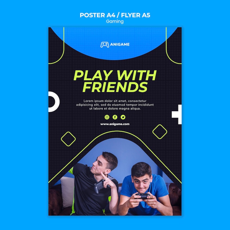 Free PSD gaming concept poster template