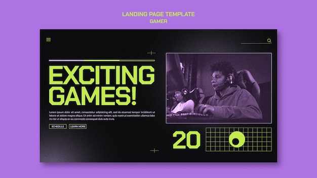 Gaming event landing page template