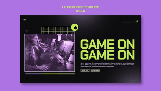 Free PSD gaming event landing page template