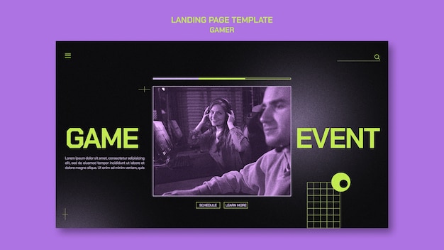 Gaming event landing page template