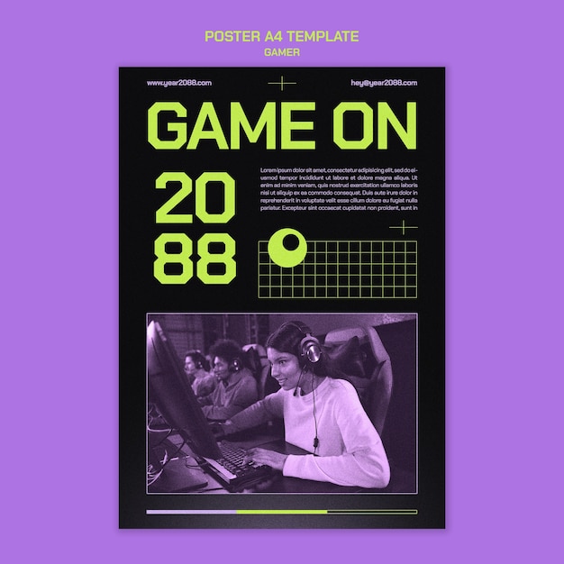 Gaming event vertical poster template