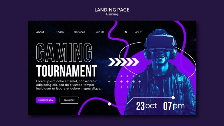 Free PSD gaming template design