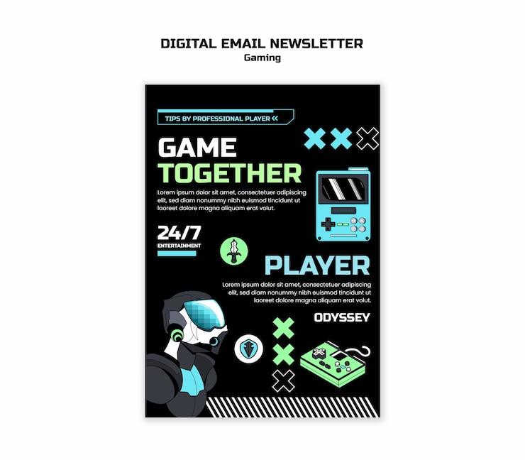 Free PSD gaming template design