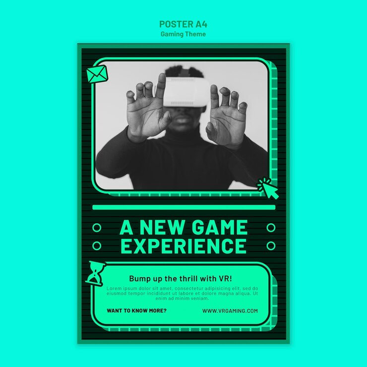 Free PSD gaming theme poster template