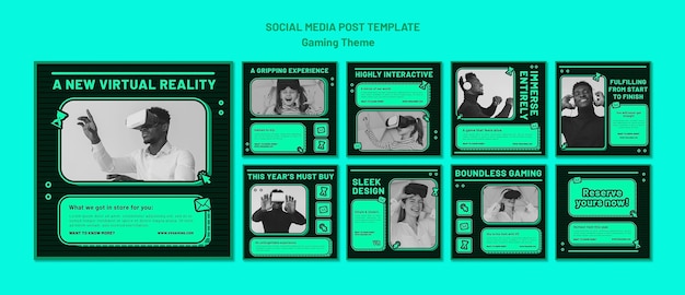 Gaming theme social media post template