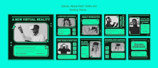 Free PSD gaming theme social media post template