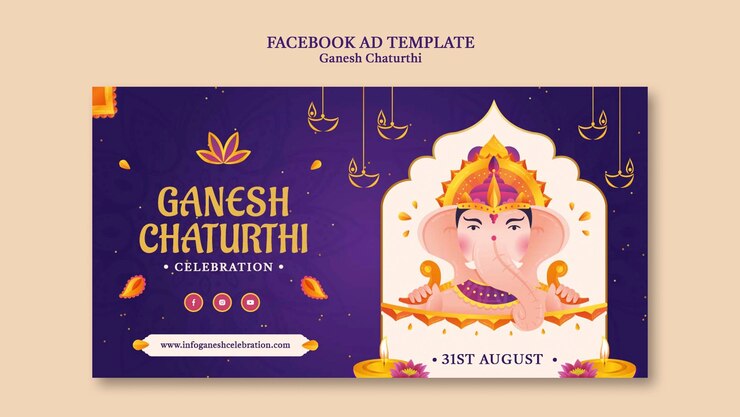 無料PSD ガネーシュチャトゥルティfacebook広告デザインテンプレート