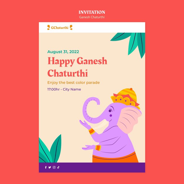 Ganesh chaturthi invitation template