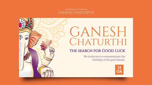 Ganesh chaturthi modello promozionale di social media con mandala