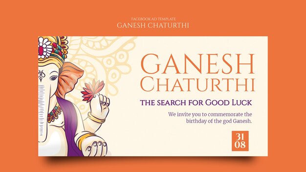 Ganesh chaturthi social media promo template with mandala