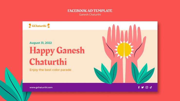 मुफ़्त PSD ganesh chaturthi social media promo template