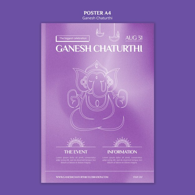 Ganesh chaturthi vertical poster template