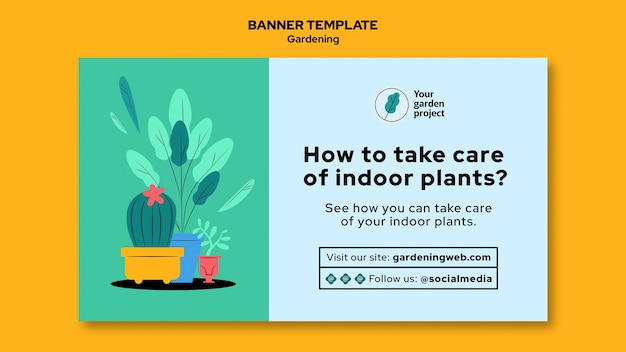 Gardening advice banner template