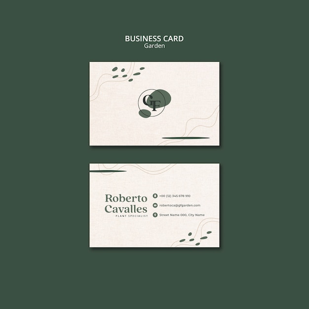 Free PSD gardening business card design template