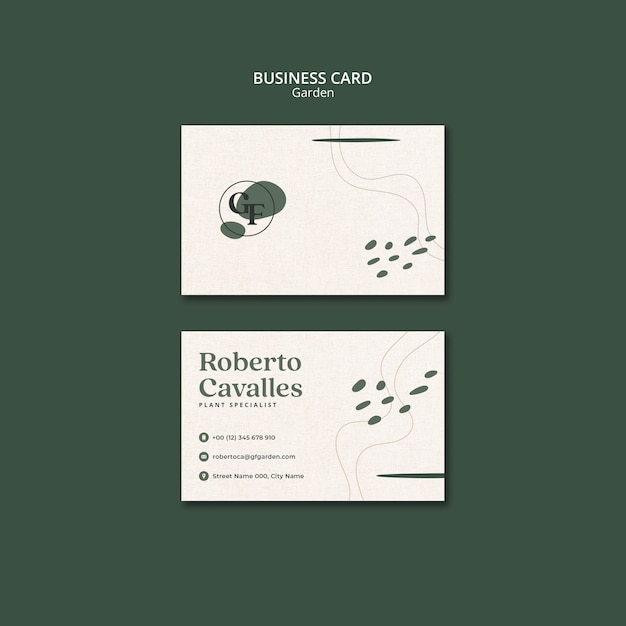 Gardening business card design template