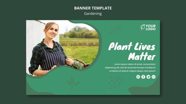 Gardening concept banner template