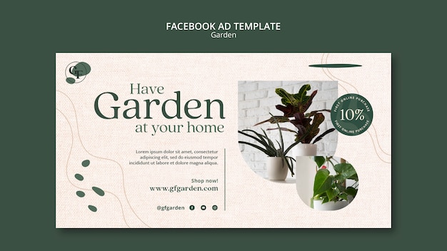 Gardening facebook ad design template