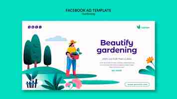 Free PSD gardening facebook ad design template