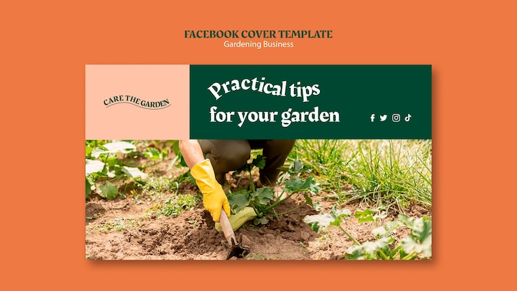 Free PSD gardening facebook template design