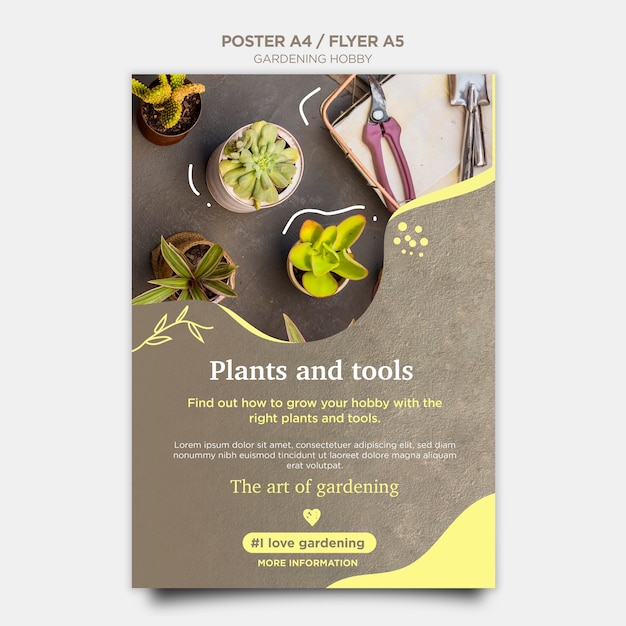 Free PSD gardening hobby flyer design