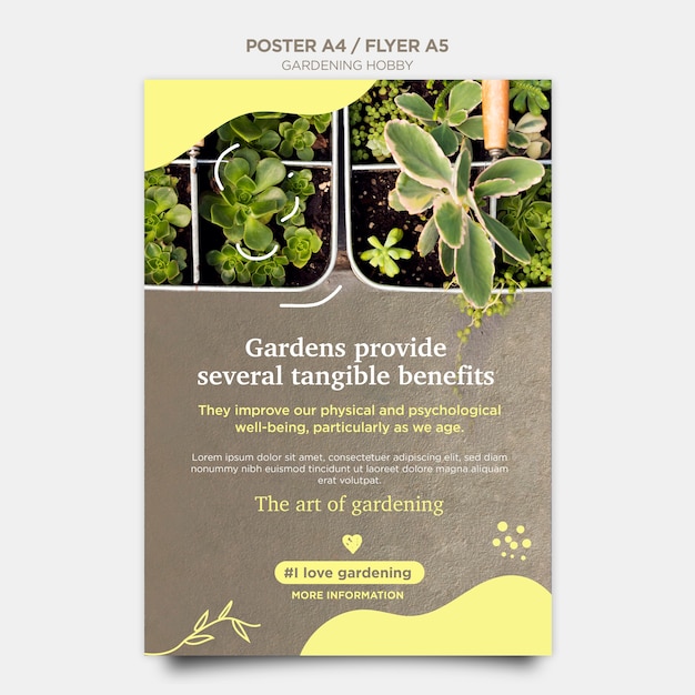 PSD gratuito stile volantino hobby giardinaggio