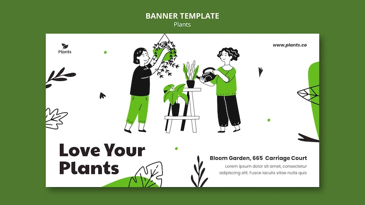 Free PSD gardening hobby horizontal banner