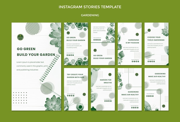 Free PSD gardening instagram stories